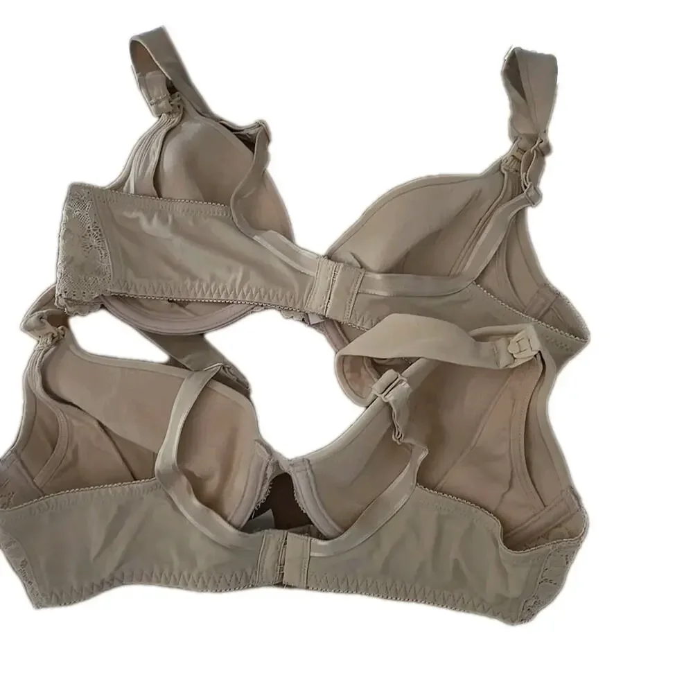 Lot of 2 Motherhood Maternity Tan Adjustable Underwire Nursing Bra Size‎ 36C